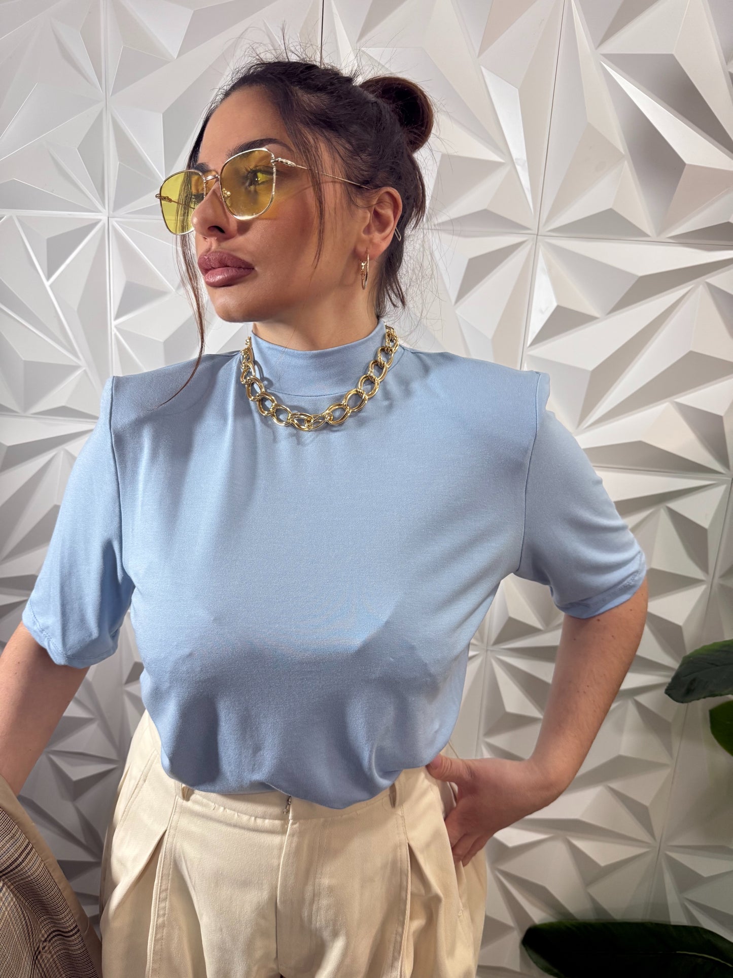 Maglia spalline crop