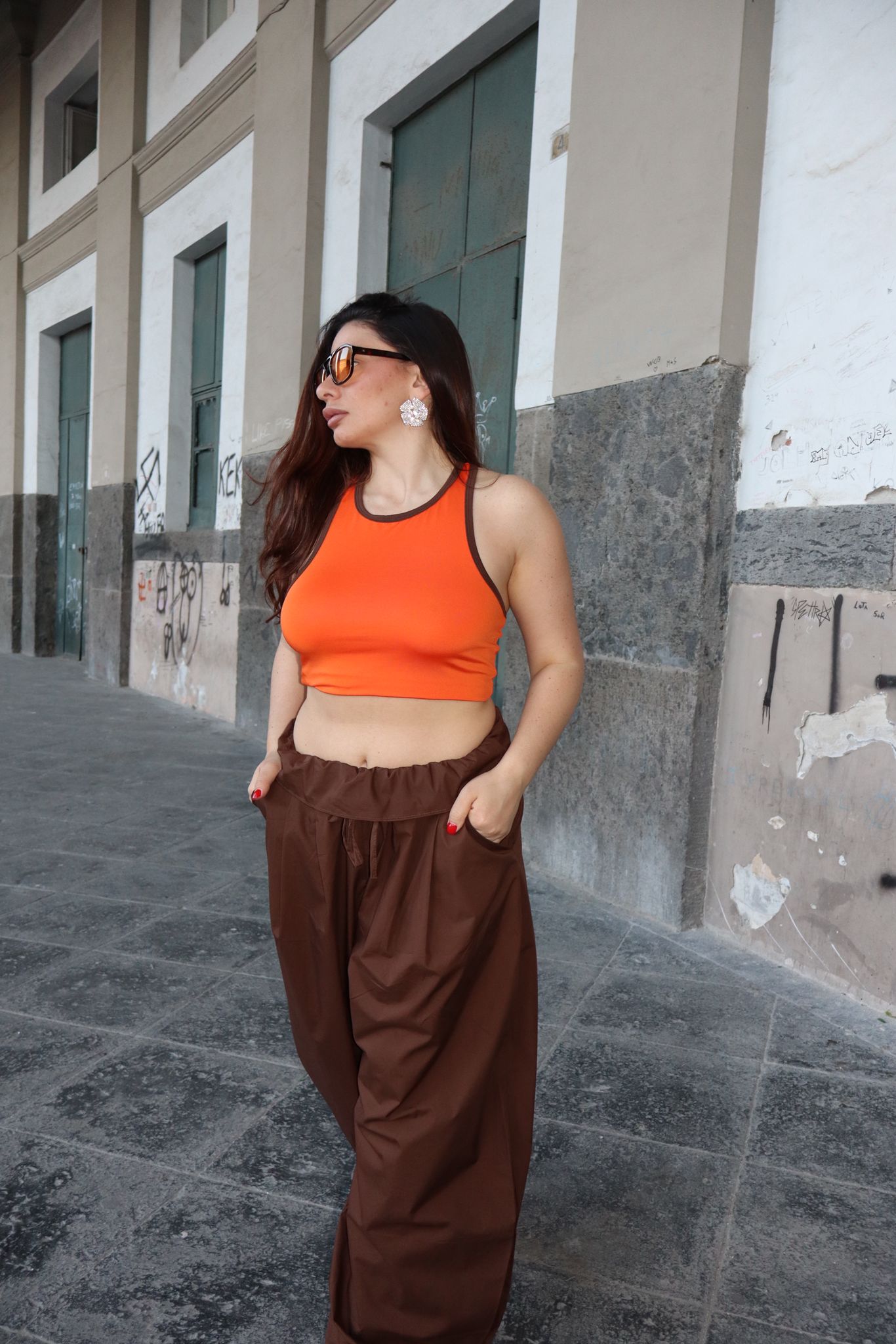 Pantalone cotone brown