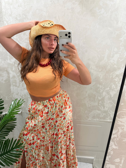Maglia crop orange