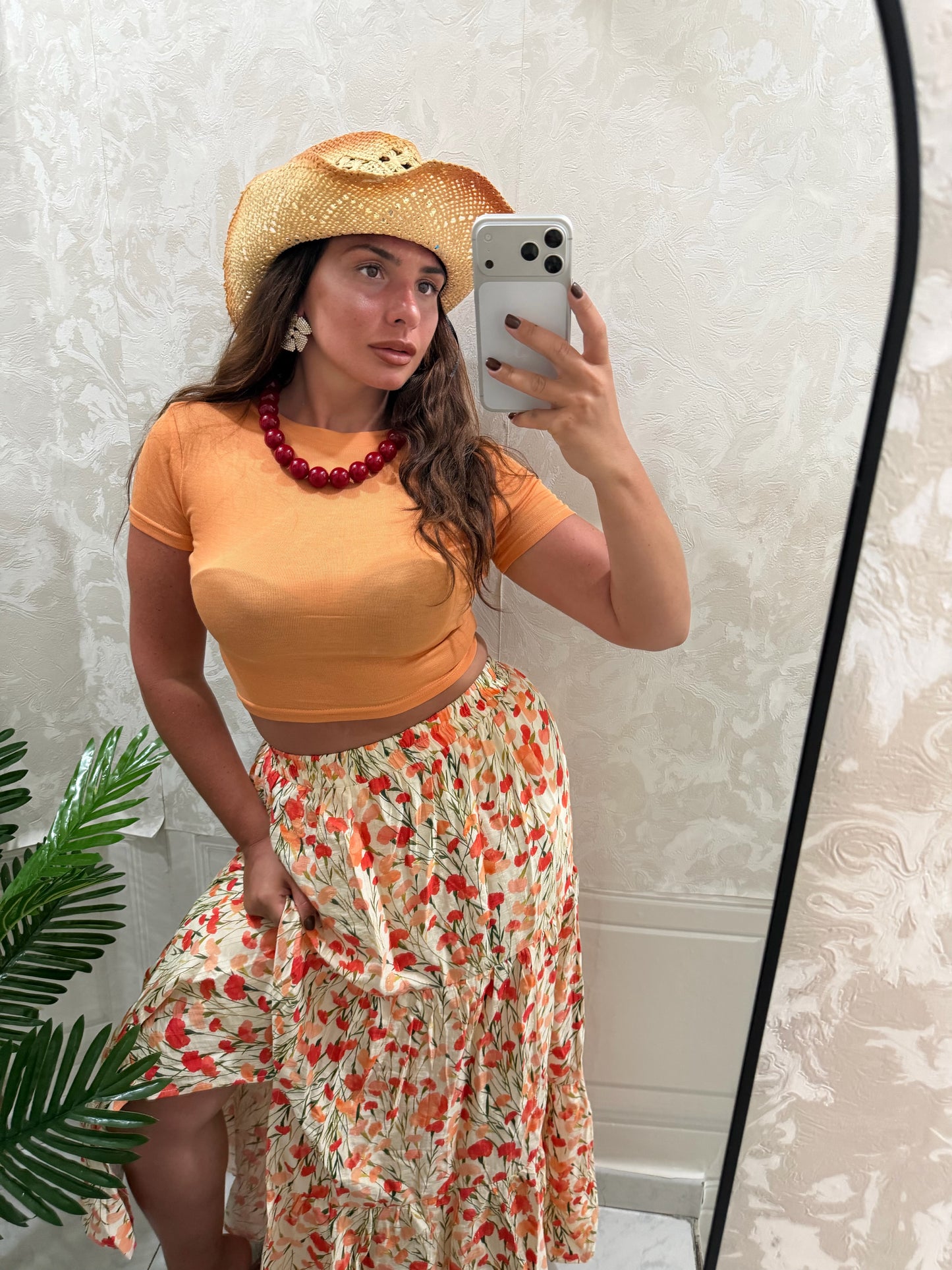 Maglia crop orange